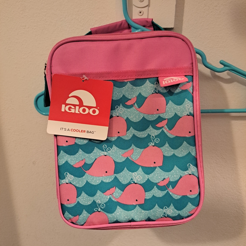 Igloo Pink and Teal Whale Kids Bag